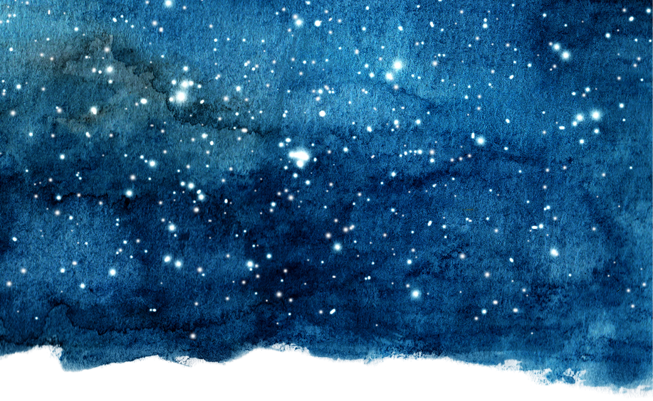 Watercolor Stars in the Sky